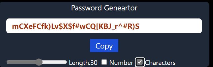 A random password generator site